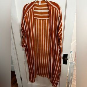 Orange and White Short-Sleeve Top